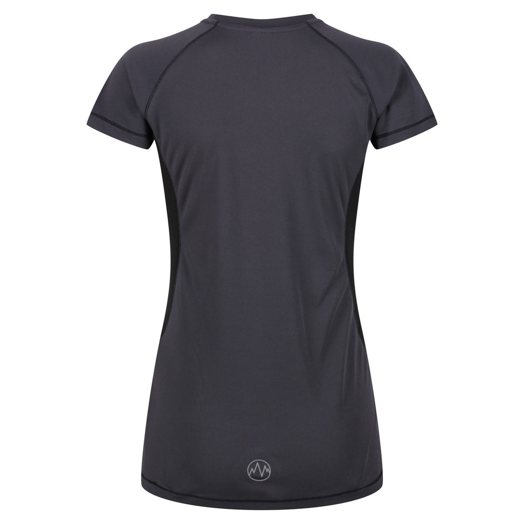 Regatta Women Breathable Wicking T Shirt Cool Dry Running Performance for Sports/Gym Iron/Black