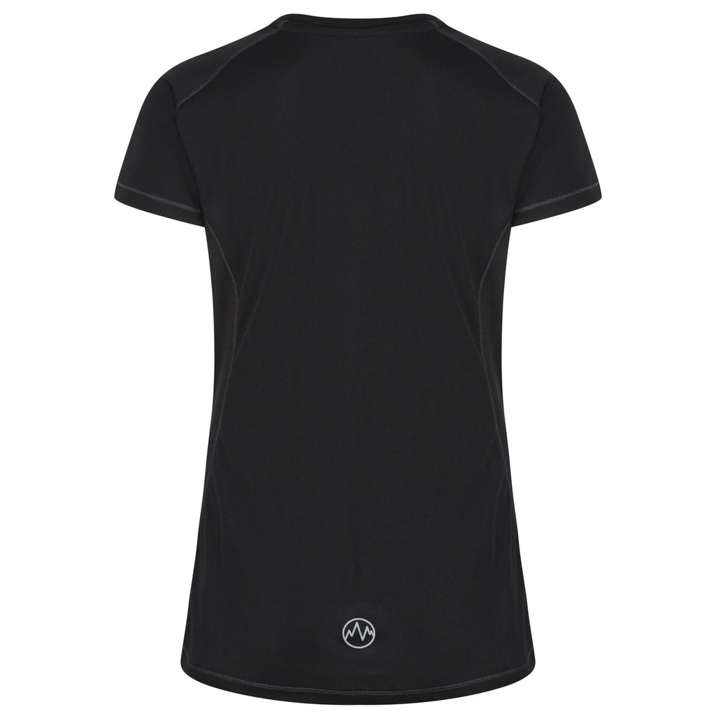 Regatta Women Breathable Wicking T Shirt Cool Dry Running Performance for Sports/Gym Black/Black