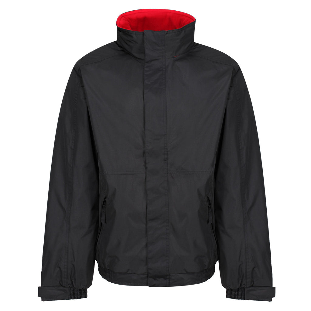 Regatta Dover Men's Fleece Lined Waterproof Bomber Jacket Black Classic Red