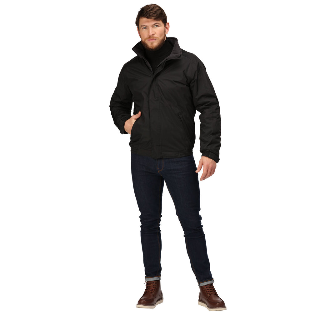 Regatta Dover Men's Fleece Lined Waterproof Bomber Jacket Black Ash