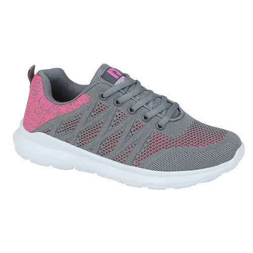 DEK Women's Lace Up Running Trainers Grey