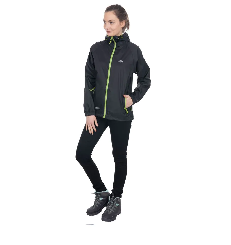 Trespass Unisex Qikpak Packable Waterproof Jacket Black