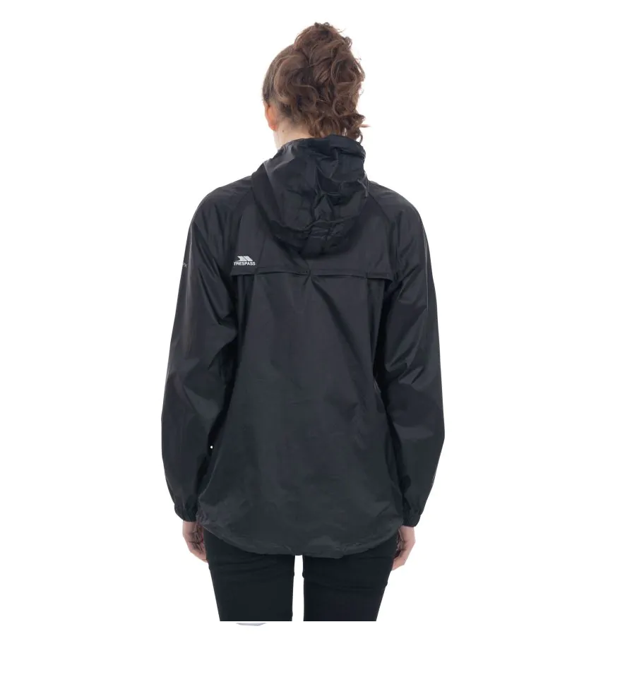 Trespass Unisex Qikpak Packable Waterproof Jacket Black