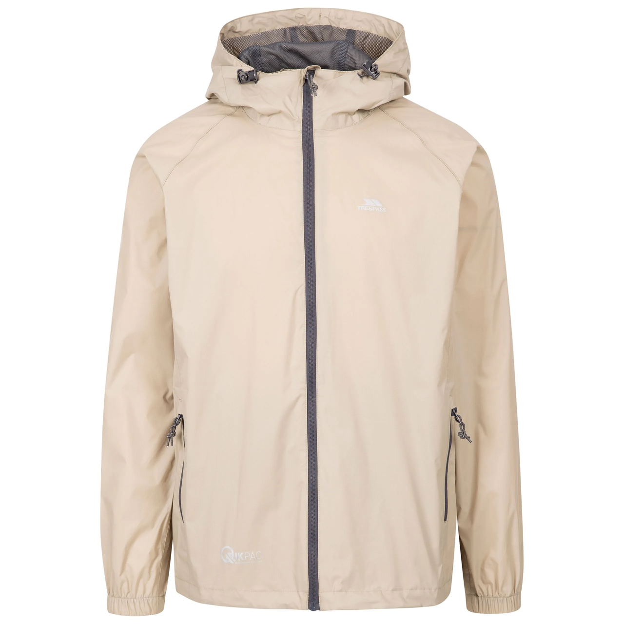 Trespass Unisex Qikpak Packable Waterproof Jacket Oat
