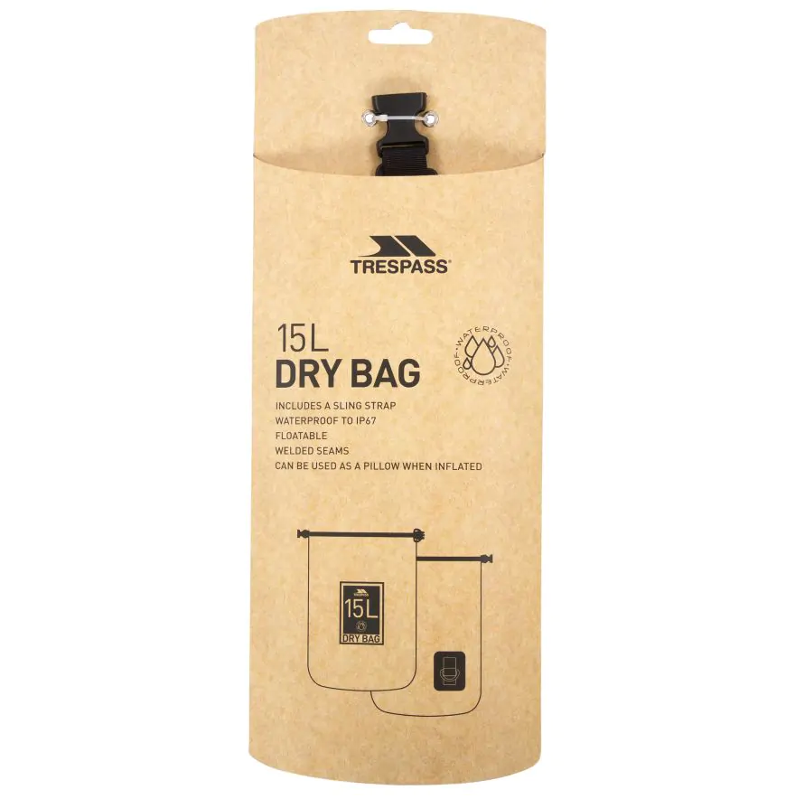 Trespass Waterproof Roll Top Dry bag 15L Sunrise Yellow