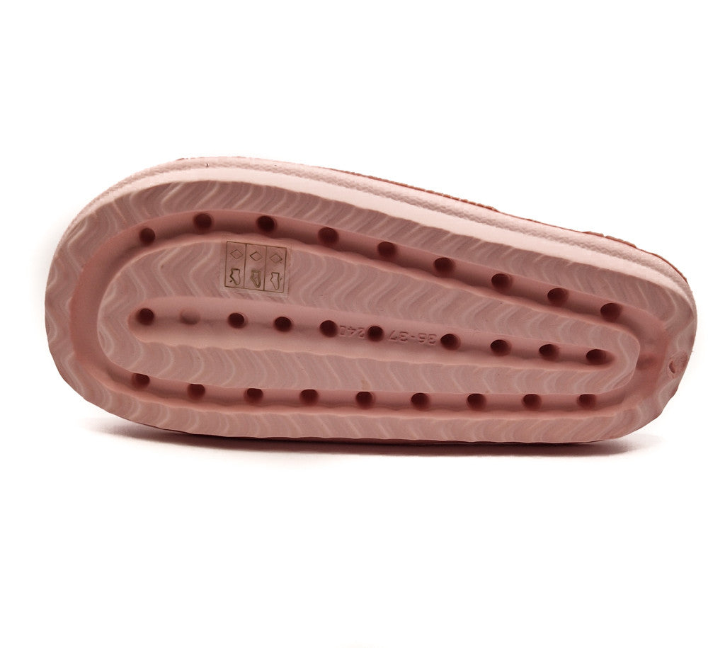 Womens Pillow Cloud Sliders Non-Slip Textured Pink