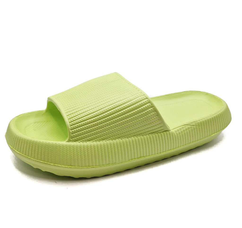Womens Pillow Cloud Sliders Non-Slip Textured Lime Green