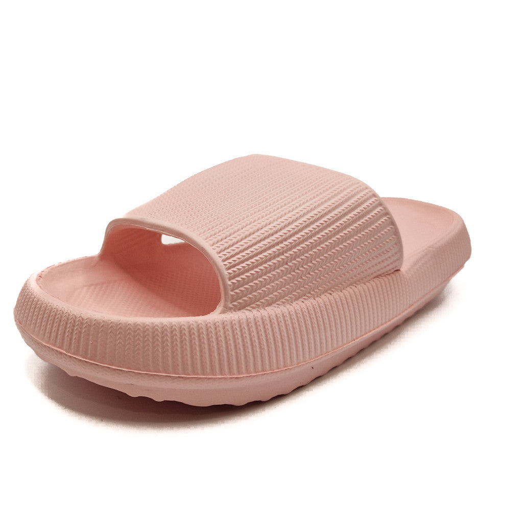 Womens Pillow Cloud Sliders Non-Slip Textured Pink