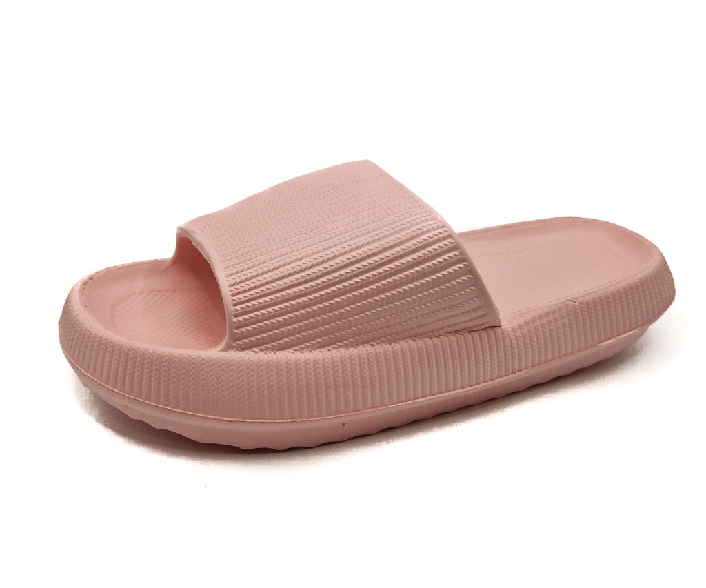 Womens Pillow Cloud Sliders Non-Slip Textured Pink