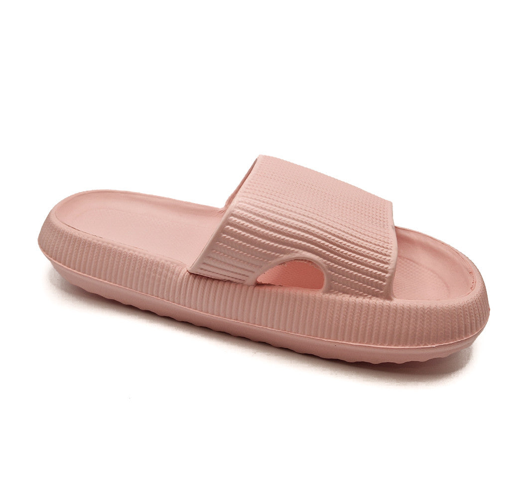 Womens Pillow Cloud Sliders Non-Slip Textured Pink