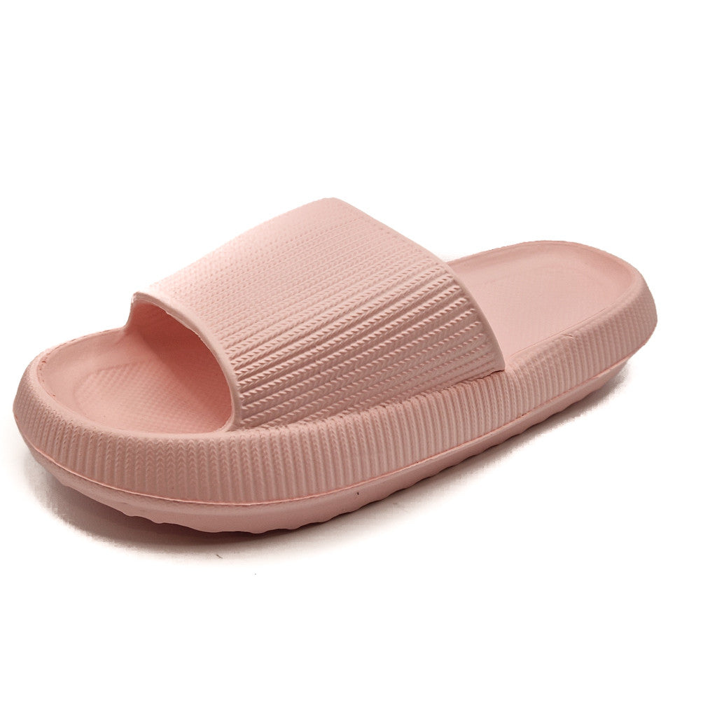 Womens Pillow Cloud Sliders Non-Slip Textured Pink