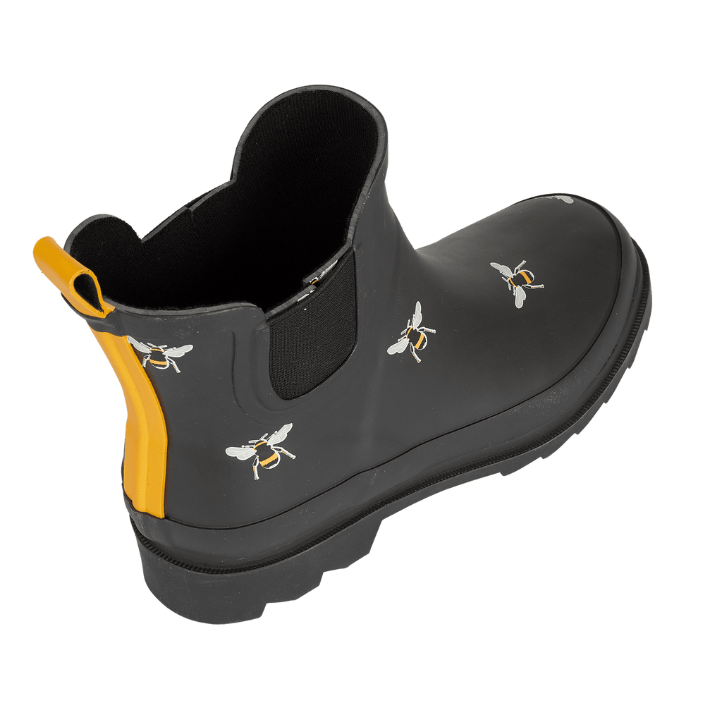 Urban Jacks Womens Wellibobs Ladies Wellingtons Festival Garden Waterproof Size Bee Black