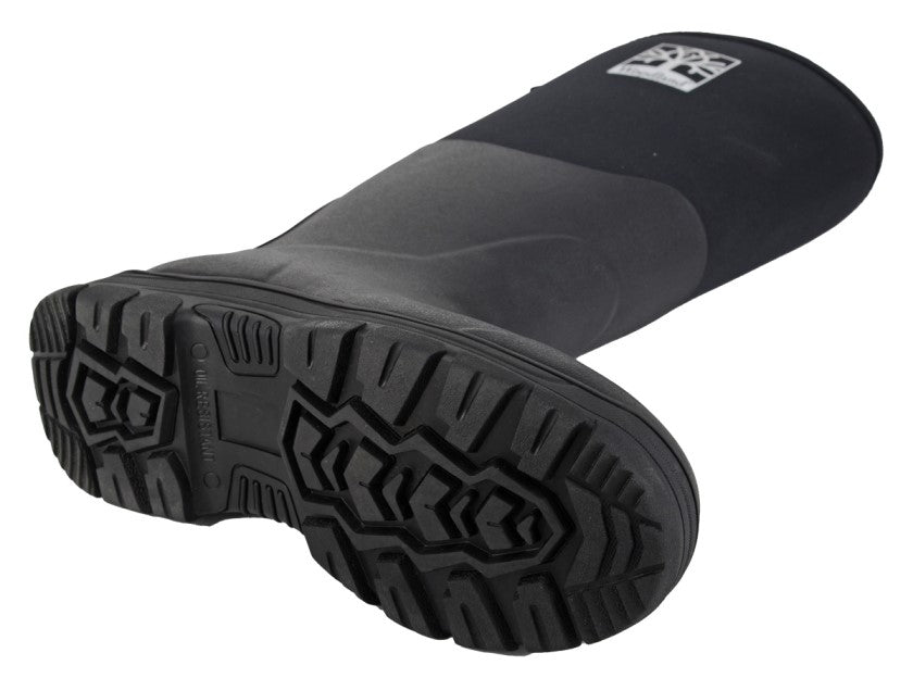 Neoprene Insulated Unisex Mucker Wellies with Rugged Rubber Sole Black