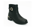 Women's Wide Fit Gold Detail Ankle Boot Black