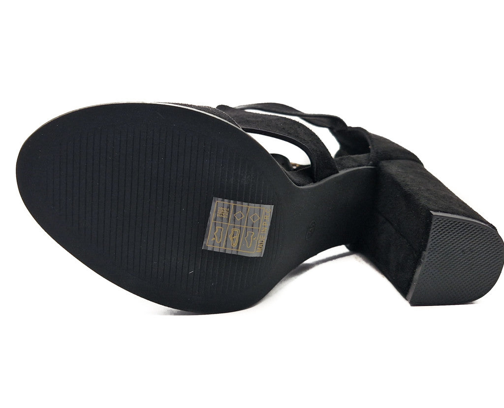 Womens Block Heeled Sandals Ladies Black Tan Ankle Strap Open Toe Shoe Size 3-8