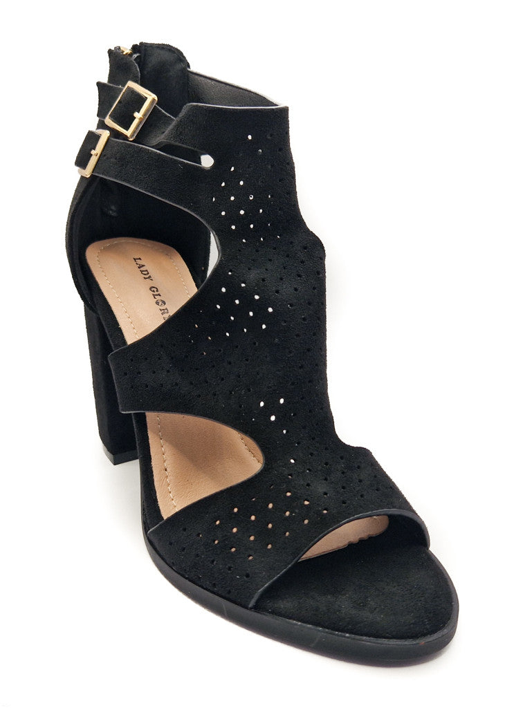 Womens Block Heeled Sandals Ladies Black Tan Ankle Strap Open Toe Shoe Size 3-8