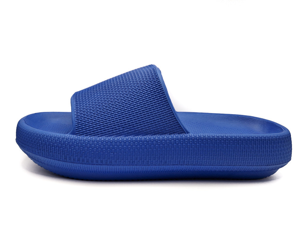 Womens Pillow Cloud Sliders Non-Slip Textured Cobalt
