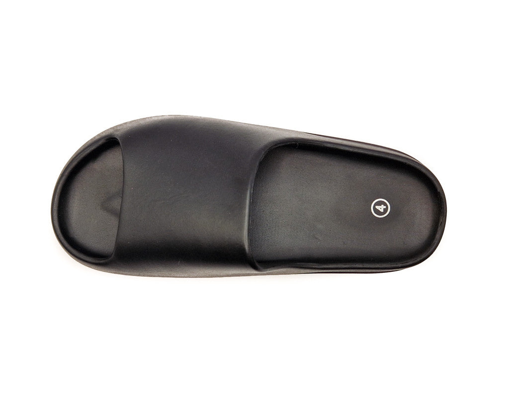 Womens Cloud Sliders Non-Slip Ribbed Bottom Black