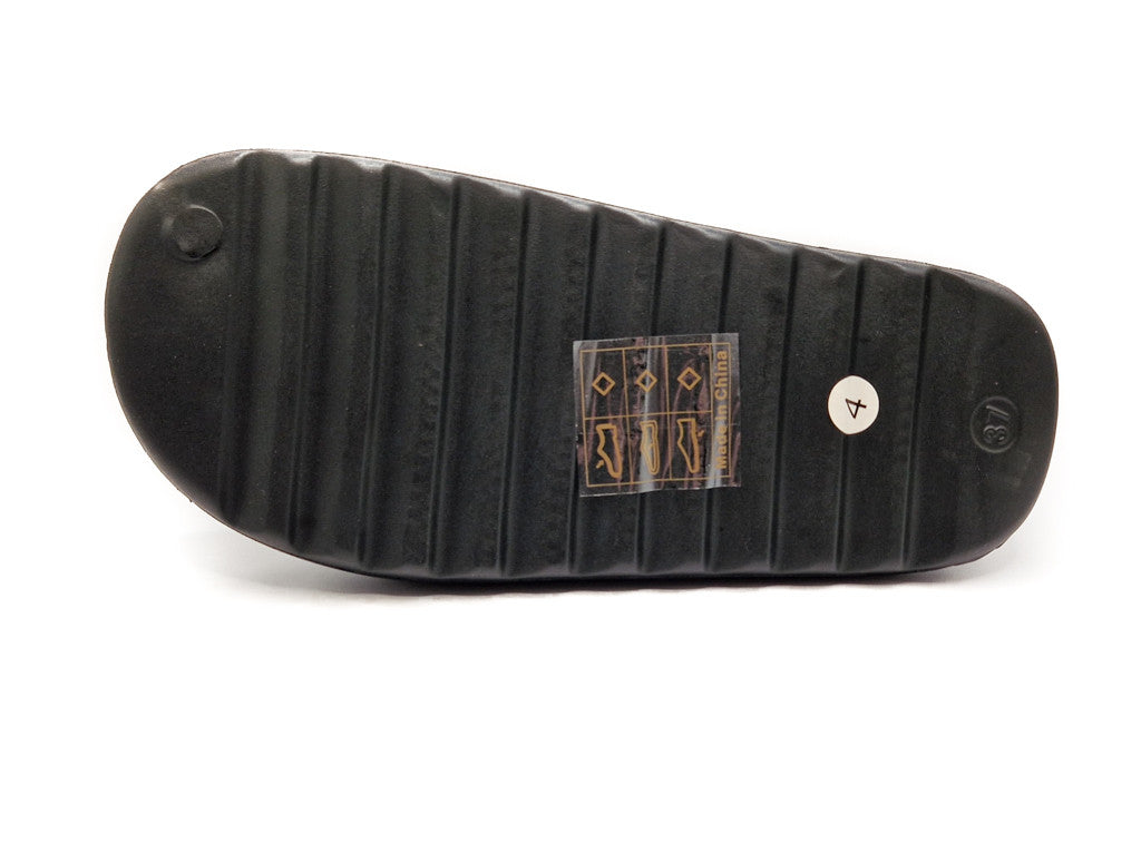 Womens Cloud Sliders Non-Slip Ribbed Bottom Black