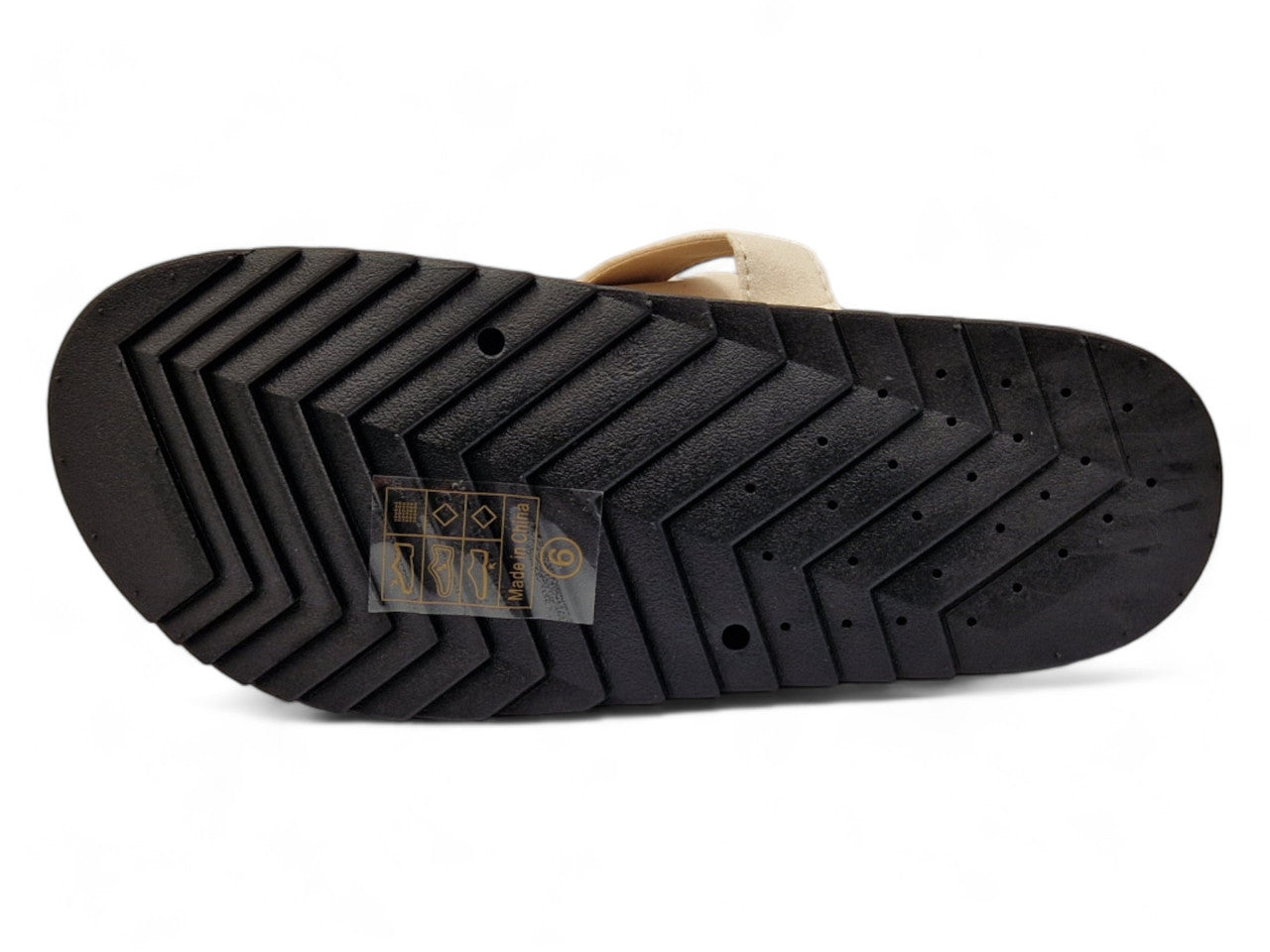 Womens Nude Western Sliders Double Buckle Footbed Sandals