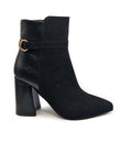 Women's Hardware Detail Heeled Ankle Boots Black