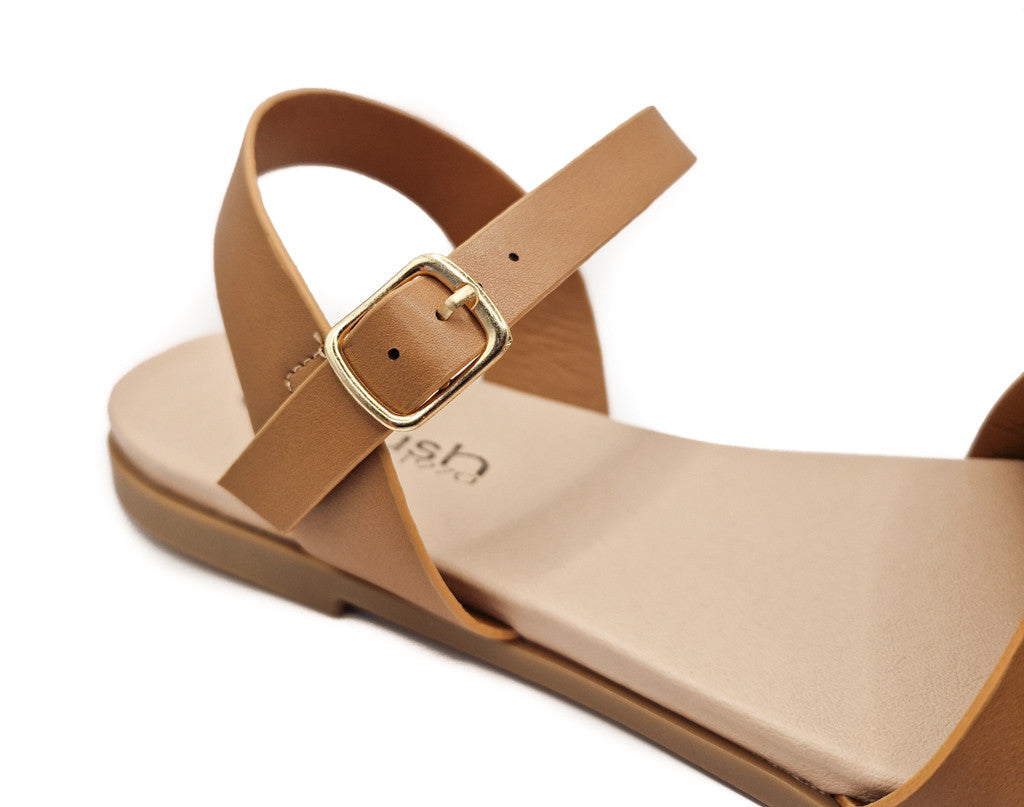 Womens Ankle Strap Summer Sandals Tan