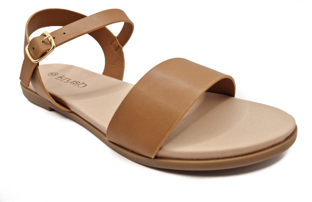 Womens Ankle Strap Summer Sandals Tan