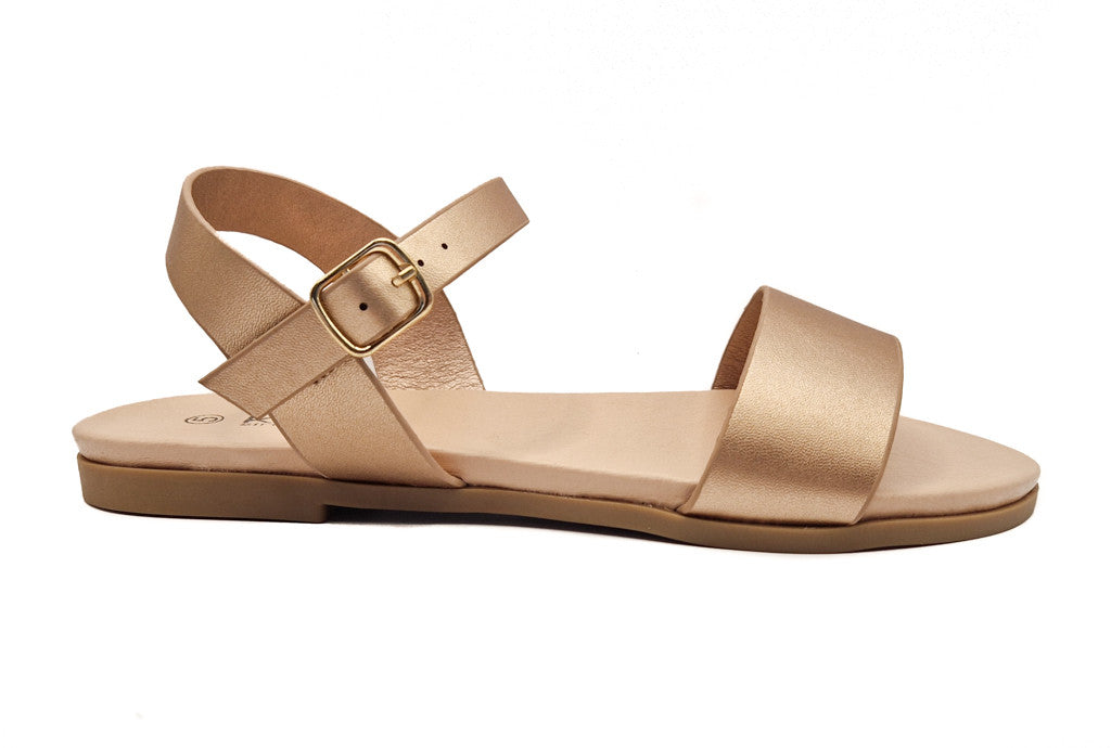 Womens Ankle Strap Summer Sandals Rose Gold