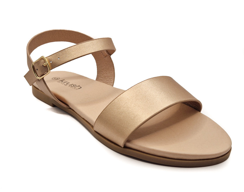 Womens Ankle Strap Summer Sandals Rose Gold