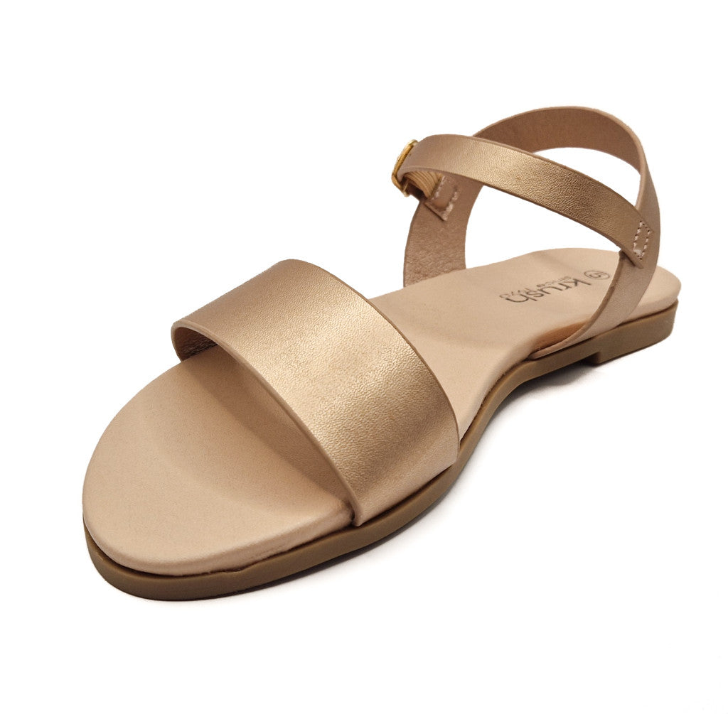 Womens Ankle Strap Summer Sandals Rose Gold