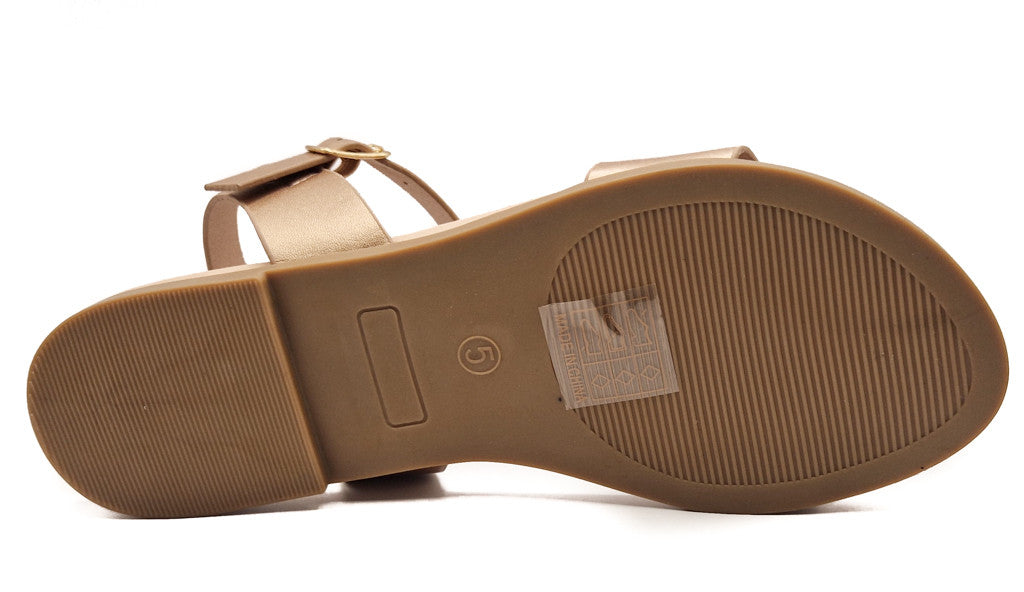 Womens Ankle Strap Summer Sandals Rose Gold