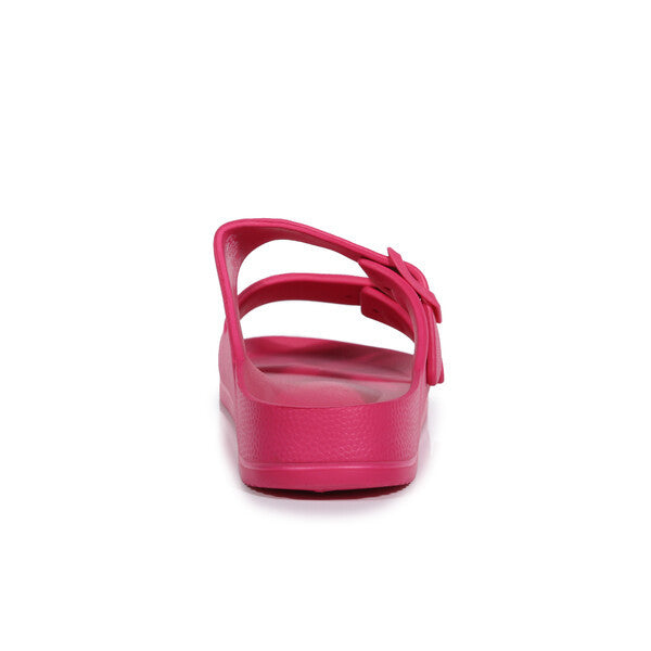 Regatta Womens Double Buckle Foot bed Flat Summer Sliders Pink Fusion