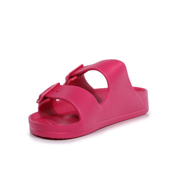 Regatta Womens Double Buckle Foot bed Flat Summer Sliders Pink Fusion