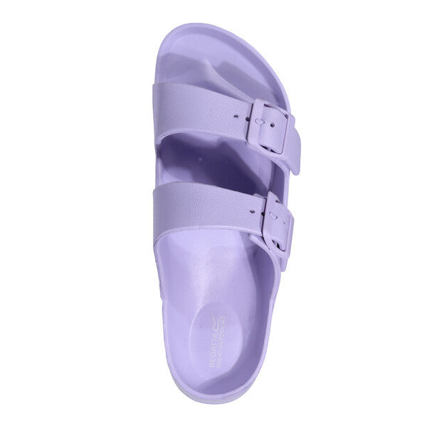 Regatta Womens Double Buckle Foot bed Flat Summer Sliders Pastel Lilac