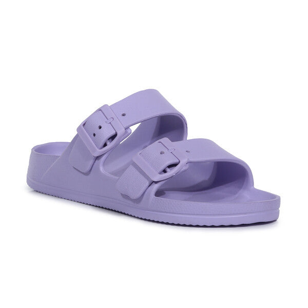 Regatta Womens Double Buckle Foot bed Flat Summer Sliders Pastel Lilac