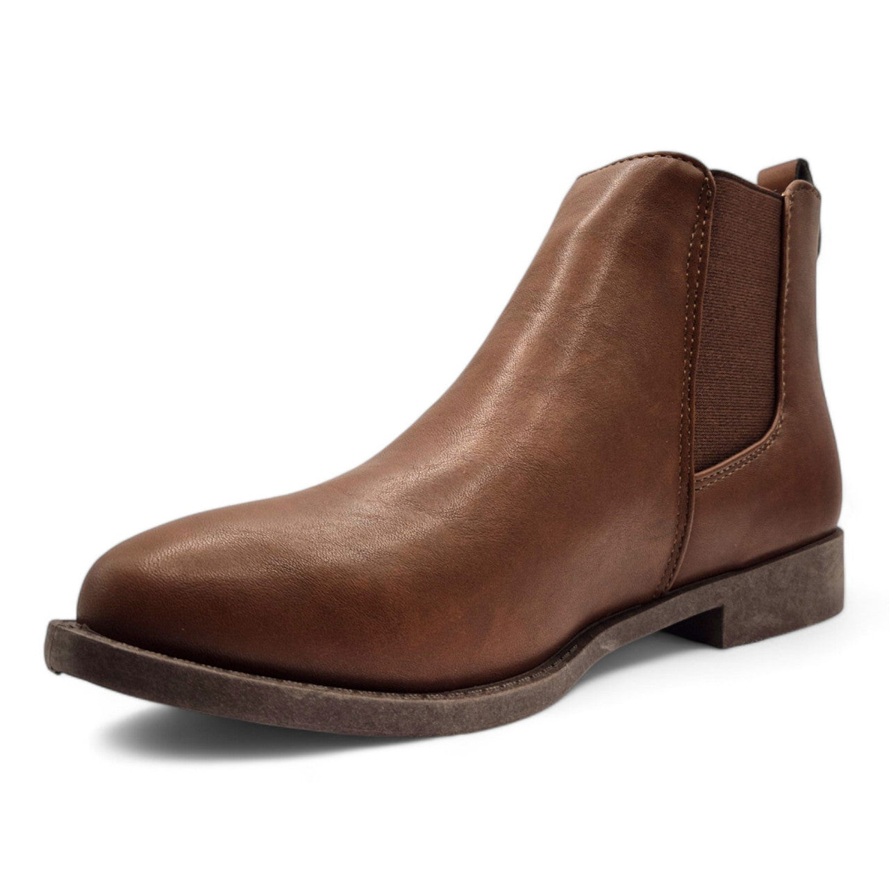 Renna Women’s Wide Fit Brown Chelsea Ankle Boots – Low Heel, Elastic Pull-On Design, Size 4-8