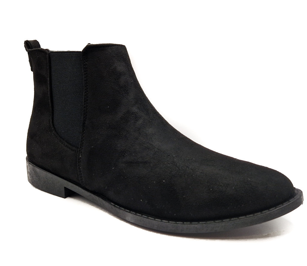 Womens Wide Fit Flat Black Low Heel Pull On Elastic Chelsea Ankle Boots Size 3-8