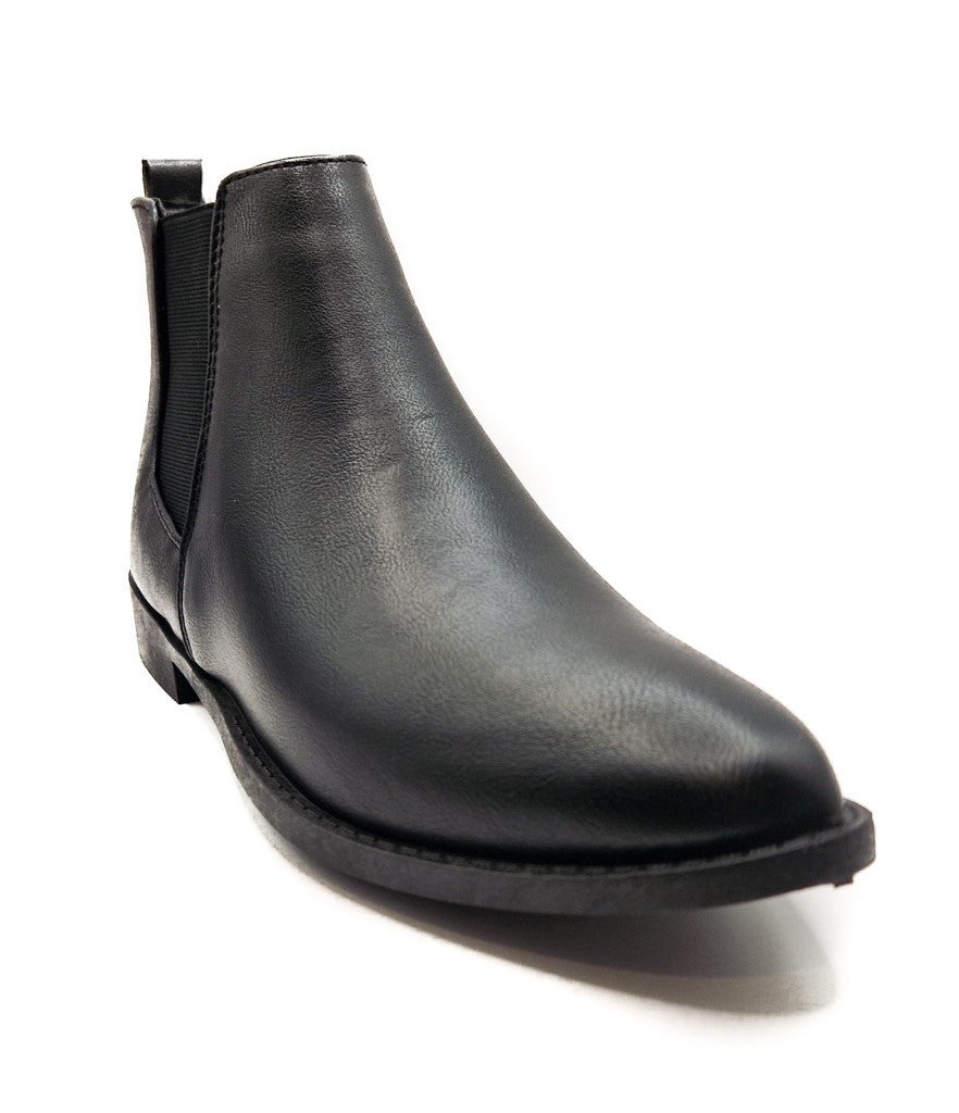 Womens Wide Fit Flat Black Low Heel Pull On Elastic Chelsea Ankle Boots Size 3-8