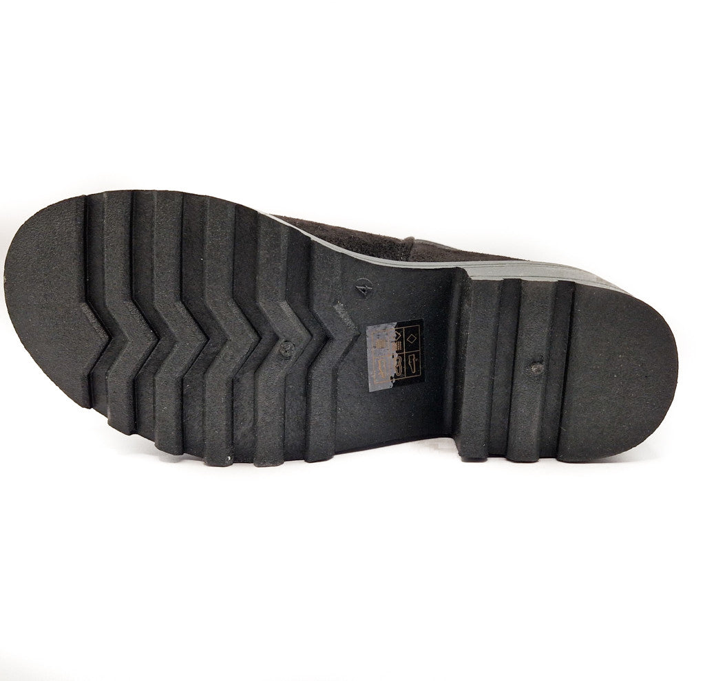 Women's Wide Fit Double Buckle Biker Ankle Boot Black