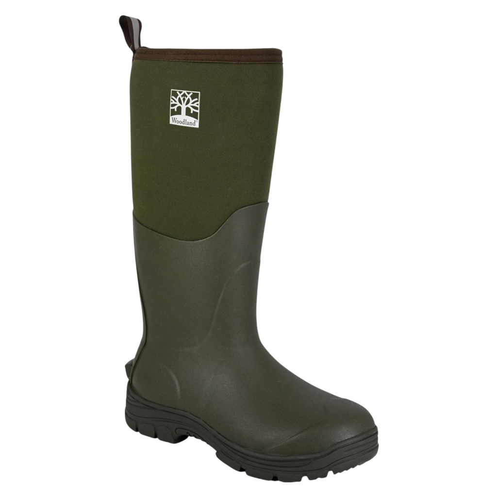 Neoprene Insulated Unisex Mucker Wellies with Rugged Rubber Sole Green
