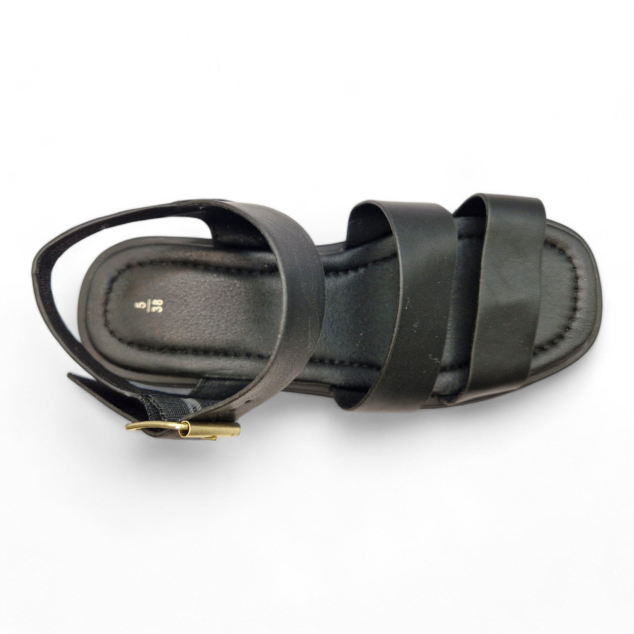 Women's Three Strap Gladiator E Wide Fit Sandals Black