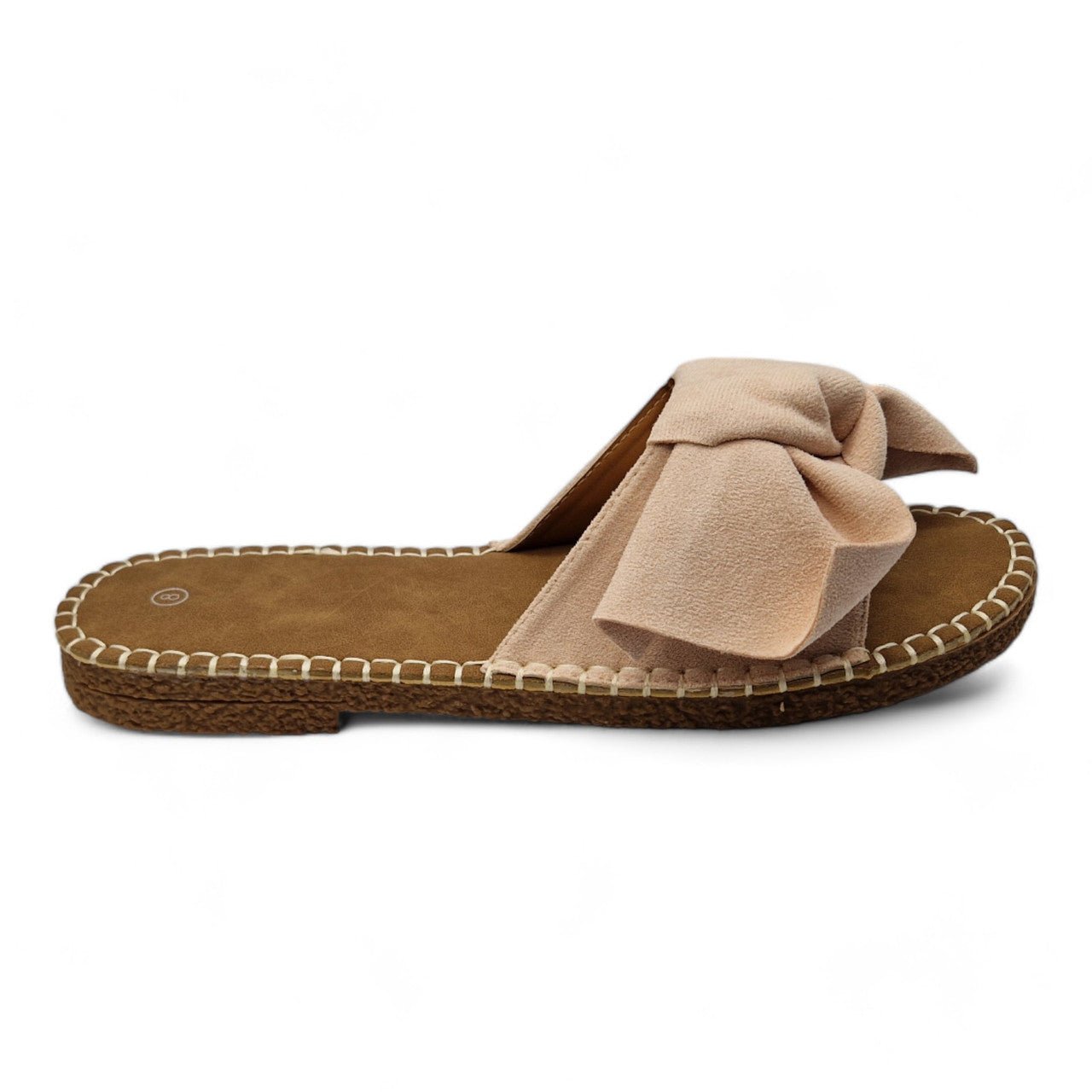 Blow Detail Slip On Mules Flip Flop Nude - Renna Clothing