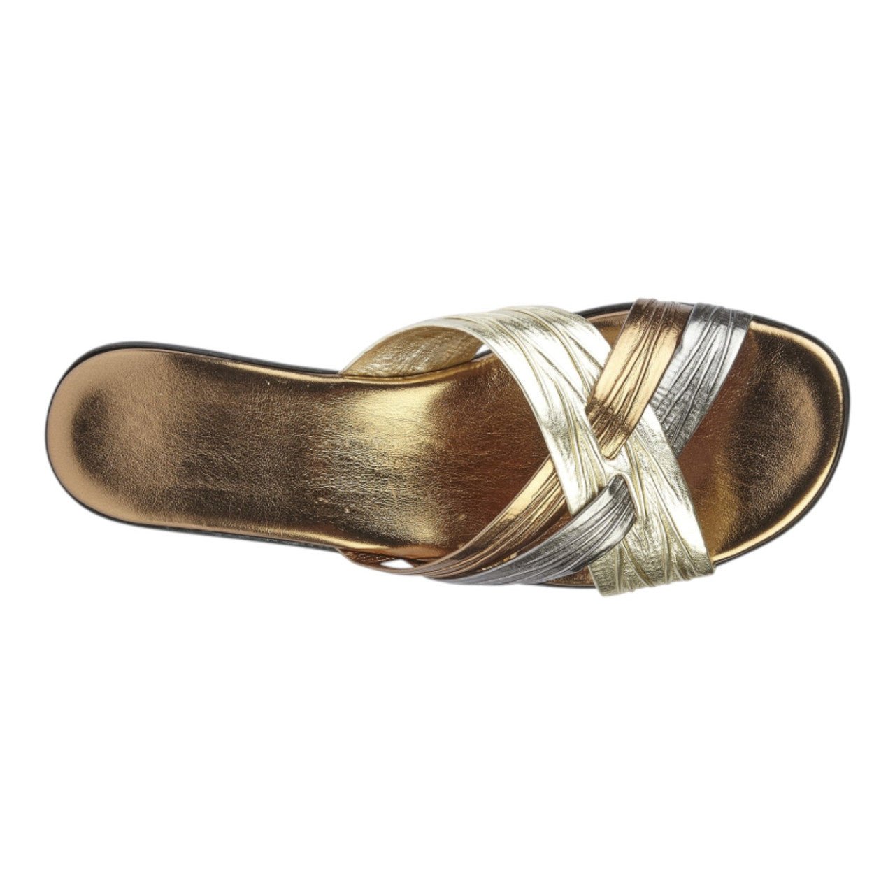 Boulevard Crossover Wedge Sandals Gold - Renna Clothing