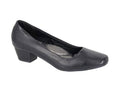 Boulevard Ladies Low Heel Court Shoes Black - Renna Clothing