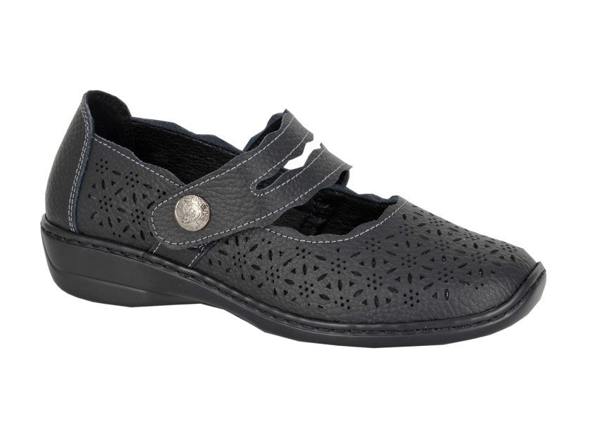 Boulevard Mary Jane Leather Shoes Black - Renna Clothing