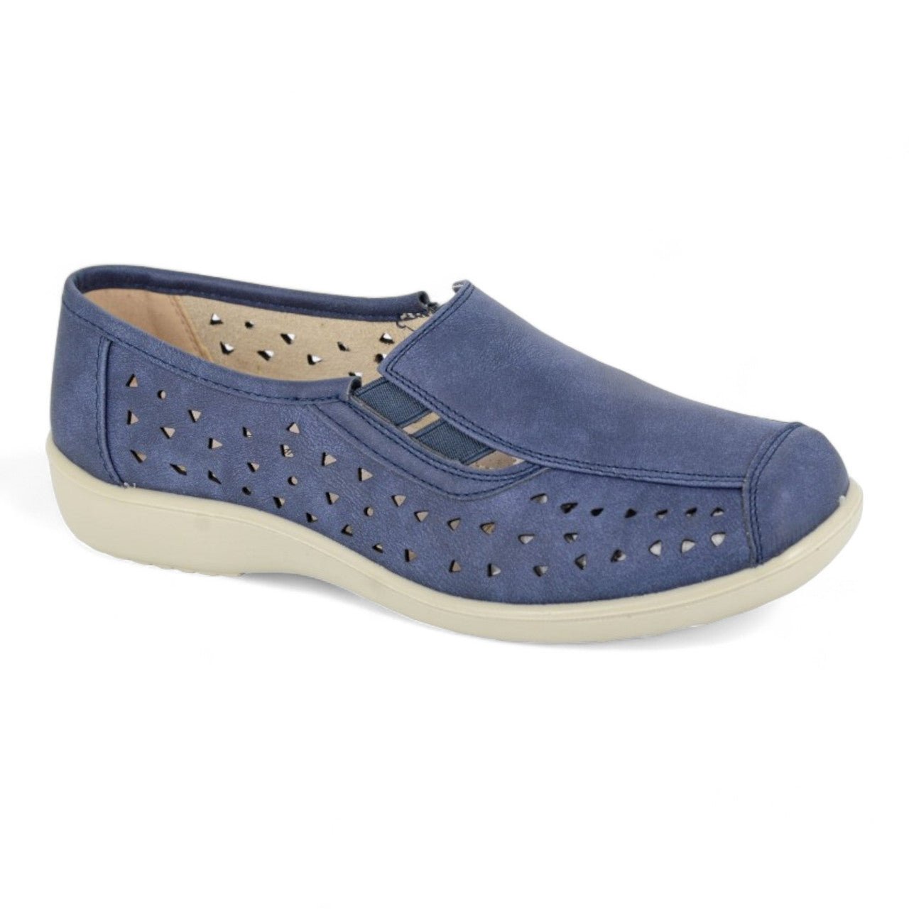Boulevard Side Gusset Shoes Navy - Renna Clothing