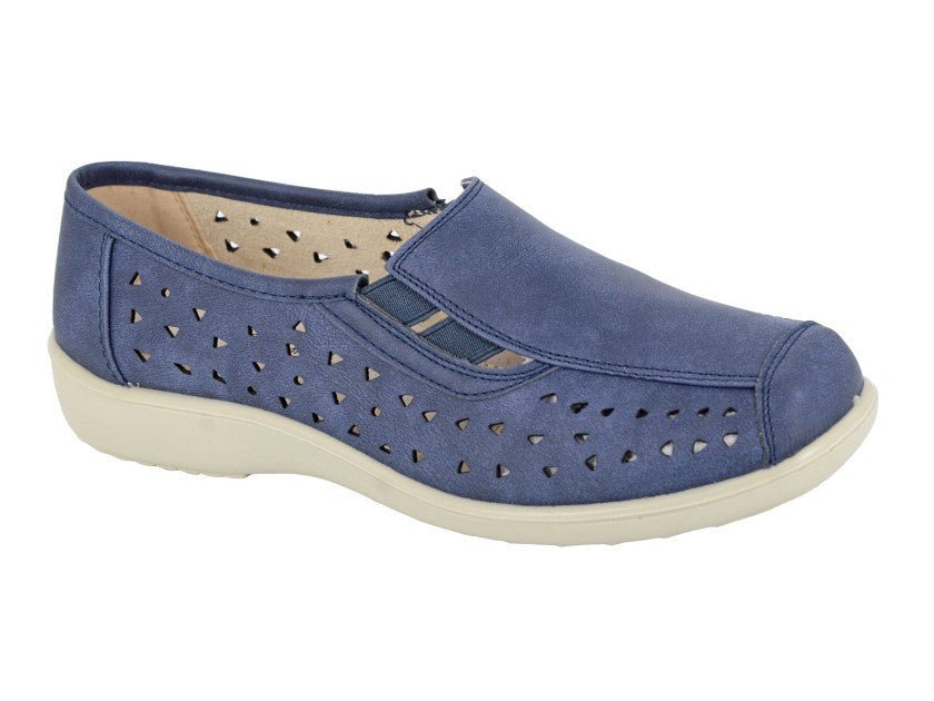 Boulevard Side Gusset Shoes Navy - Renna Clothing