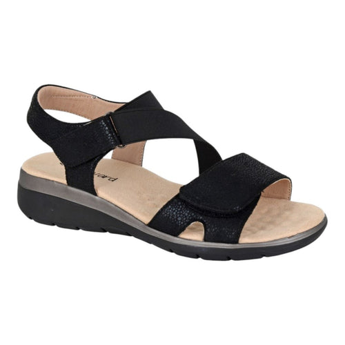 Boulevard Women's Ankle Strap Comfort Sandals Black - Renna Clothing