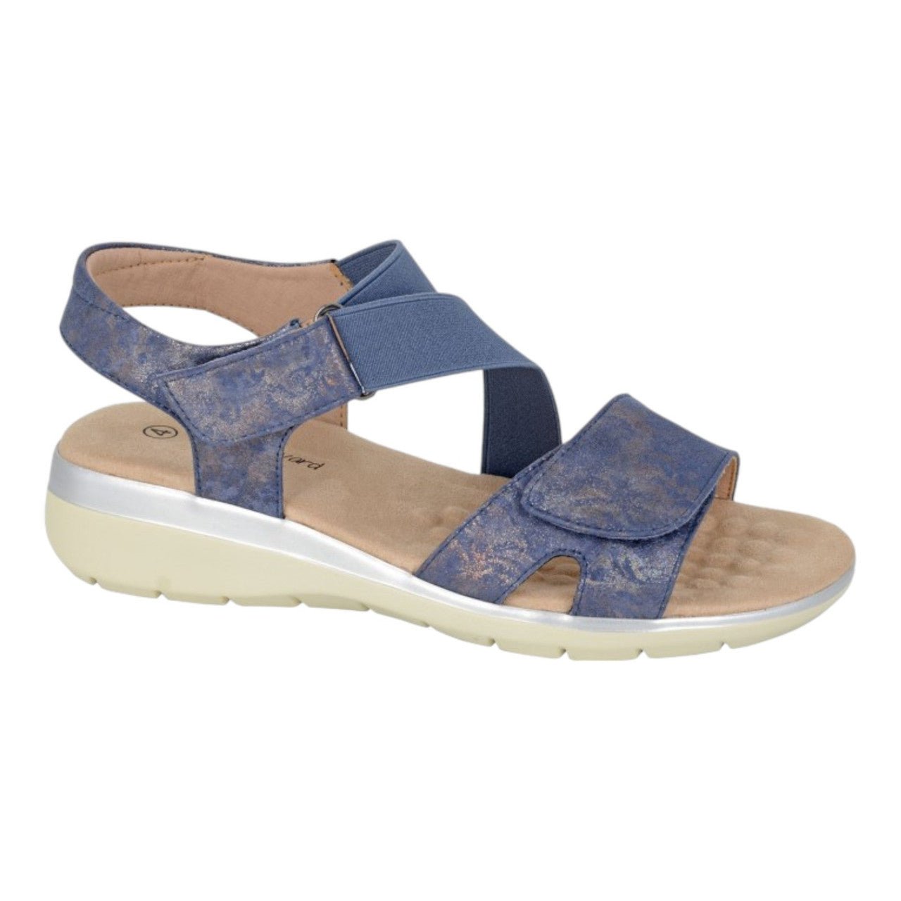 Boulevard Women's Ankle Strap Comfort Sandals Navy - Renna Clothing