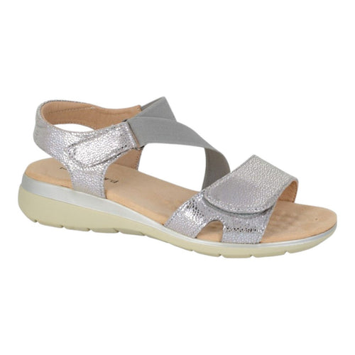 Boulevard Women's Ankle Strap Comfort Sandals Silver - Renna Clothing